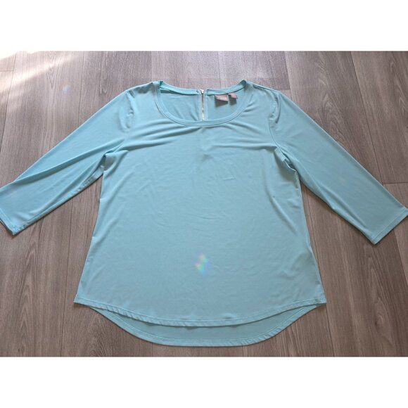 Chicos Womens Light Blue Long Sleeve Top Size 2  Large - Picture 3 of 6
